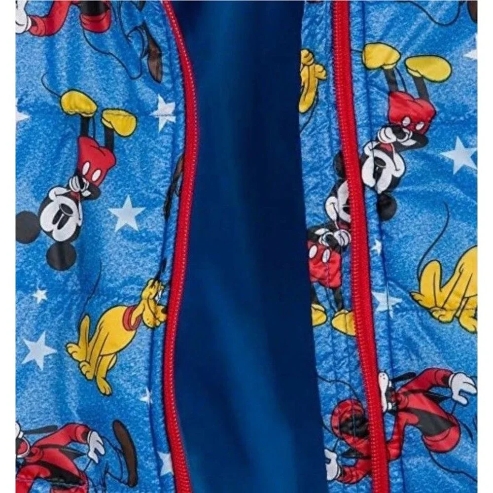DISNEY Store Mickey Mouse Blue LightWeight Puffy Puffer Jacket Size 7/8